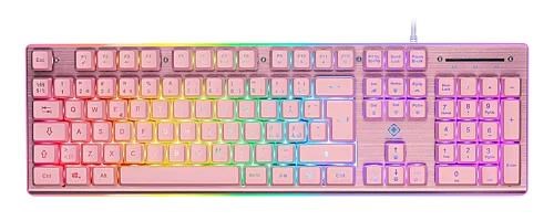Deltaco GAMING Full Size - Gaming Tastatur - Nordisk - Pink Tastatur GAM-021-RGB-P