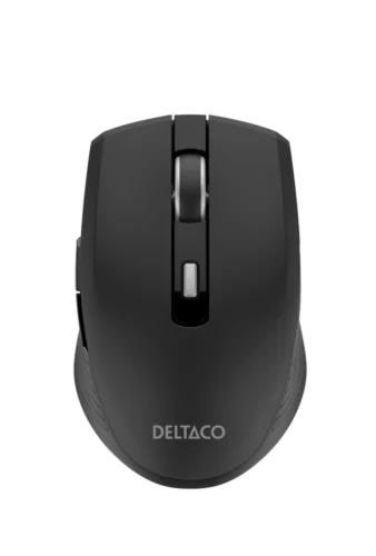 Deltaco Silent Wireless USB-C Travel Mouse with USB-C Rece - Mus - 6 knapper - Sort