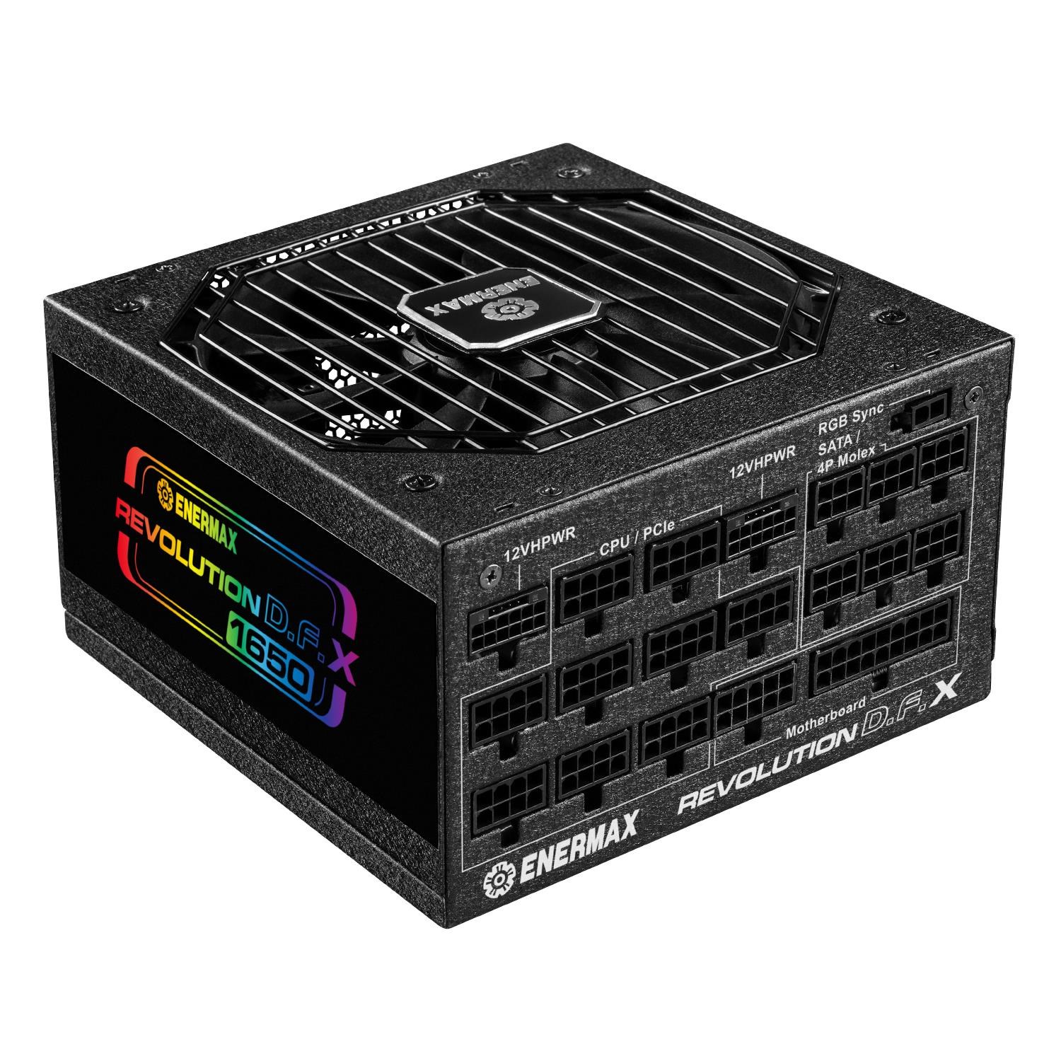 Enermax Revolution D.F.X ERT1650EWT Strømforsyning - 1650 Watt - 140 mm - ATX 3.0 - 80 Plus Gold certified