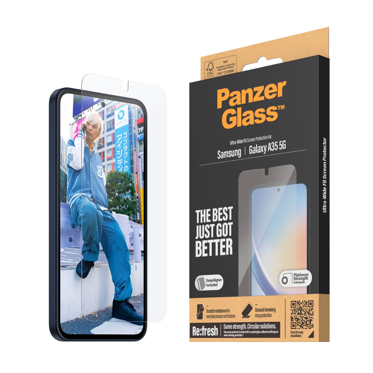 PanzerGlass Screen Protector Samsung Galaxy A35 5G | Ultra-Wide Fit w. EasyAligner