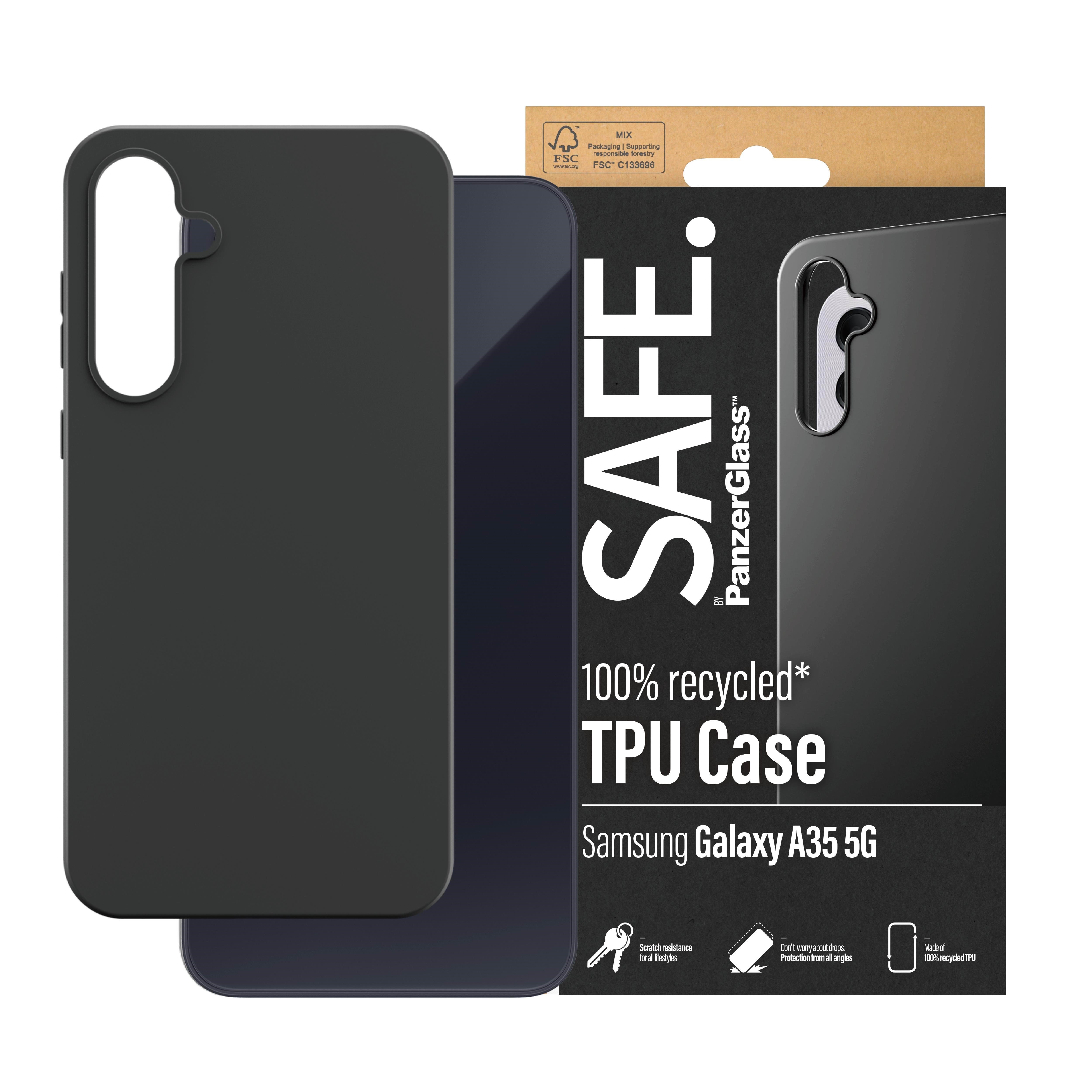 SAFE by PanzerGlass TPU Case Samsung Galaxy A35 5G | Black Mobilcover SAFE95692