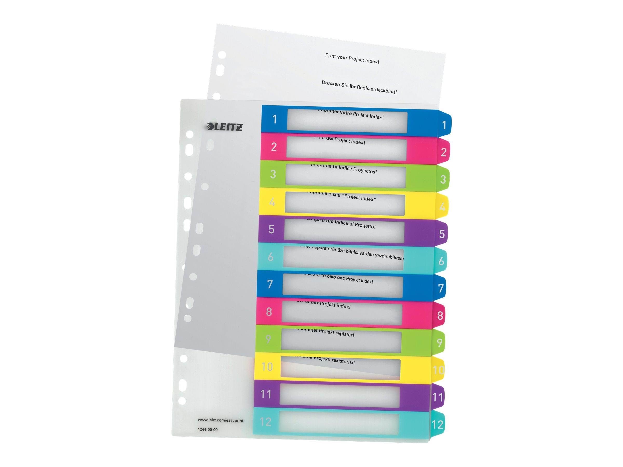 Leitz WOW - divider - for A4 Maxi - tabbed - multicolour Opbevaringskasse 12440000
