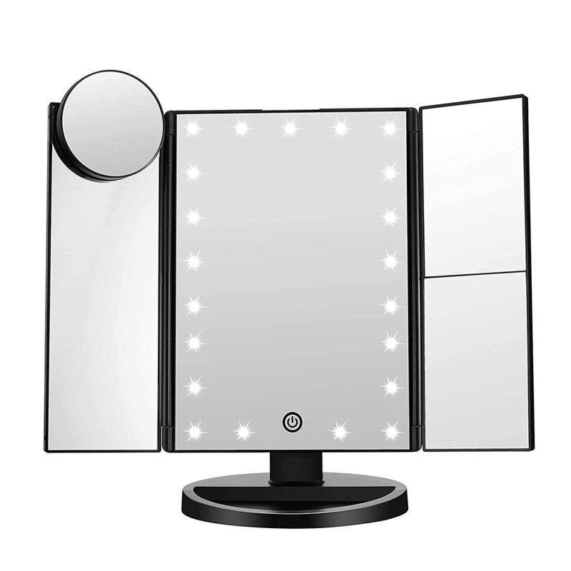 UNIQ Hollywood trifold make up spejl sort Makeupspejl 4777