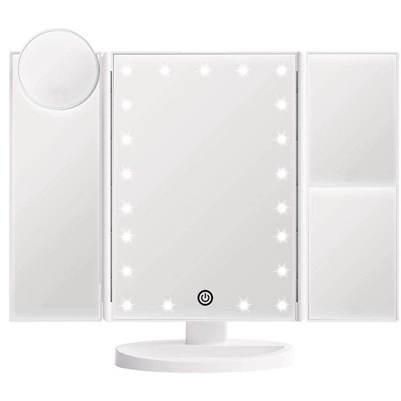 UNIQ Hollywood trifold make up spejl - hvid Makeupspejl 4777-1