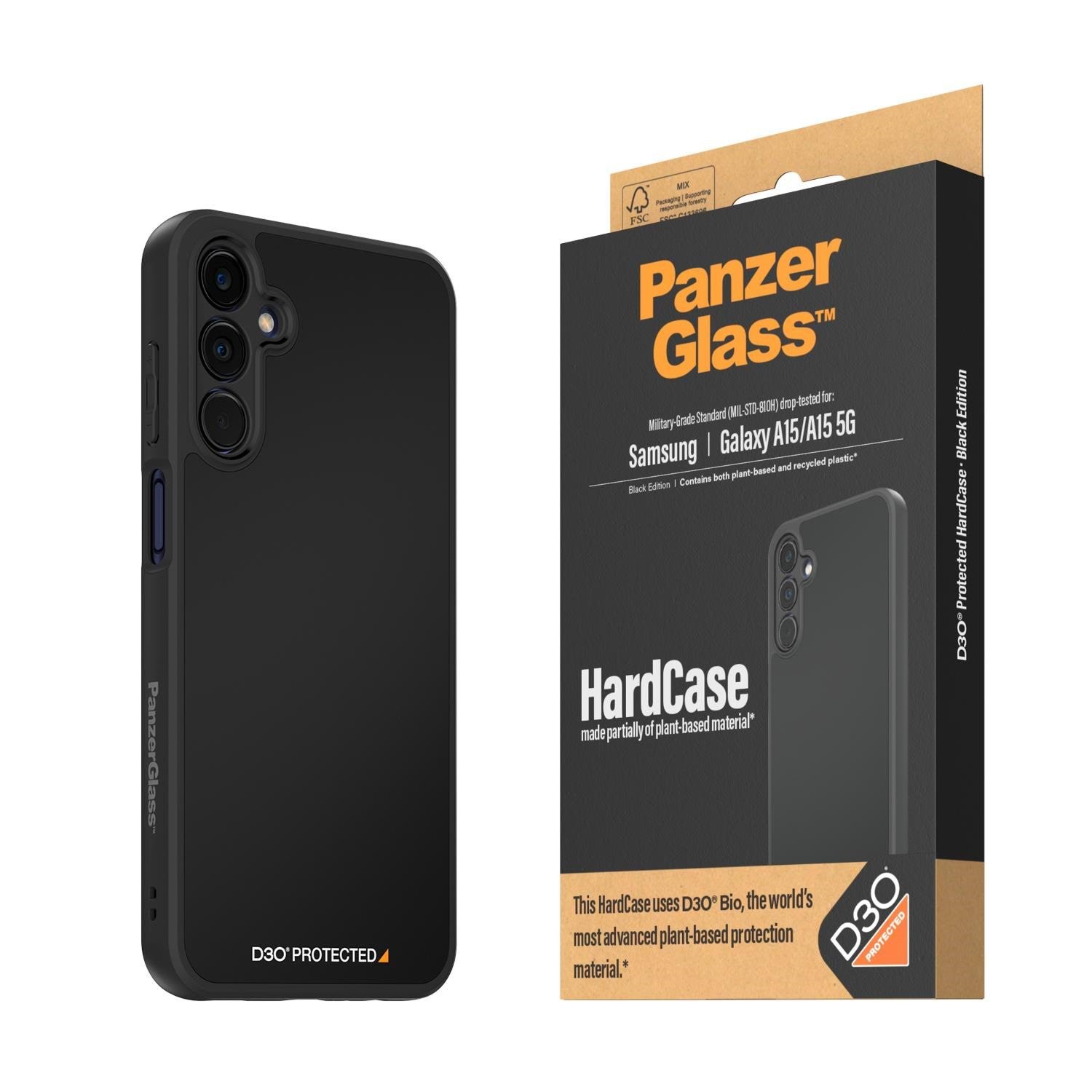 PanzerGlass HardCase with D3O Samsung Galaxy A15 | A15 5G | Black Mobilcover PANZER0467