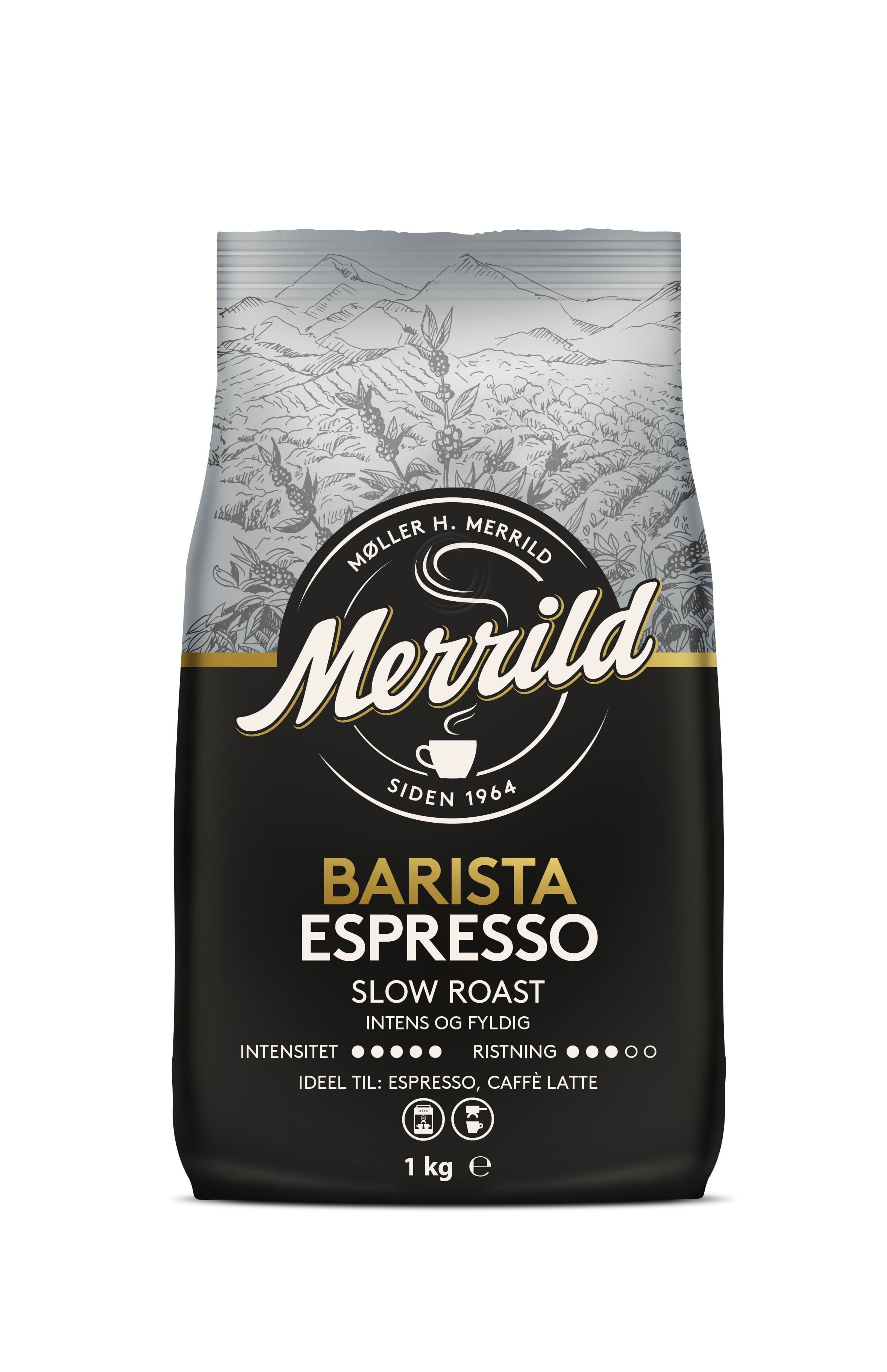 MERRILD Barista Espresso - 1000 g Kaffemaskine Sølv 70218