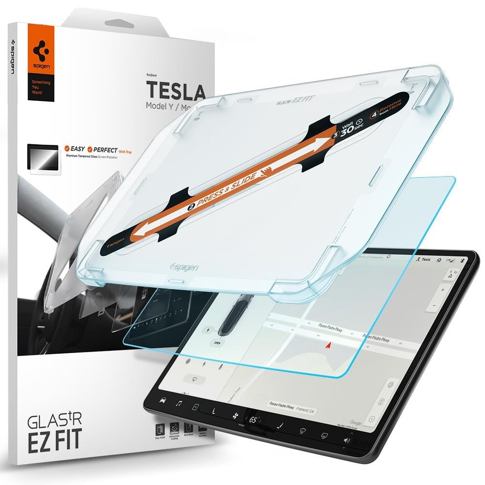 Spigen Tesla EZ Fit Anti Glare Screen Protector - Model Y/3 Mobil Tilbehør AGL01086