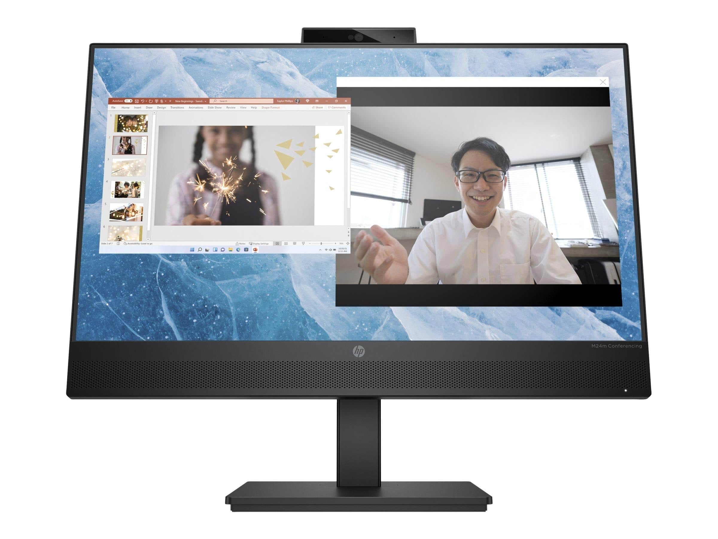 24" HP M24m Conferencing Monitor - 1920x1080 (FHD) - 75Hz - IPS Computerskærm Black 678U5AA#ABB