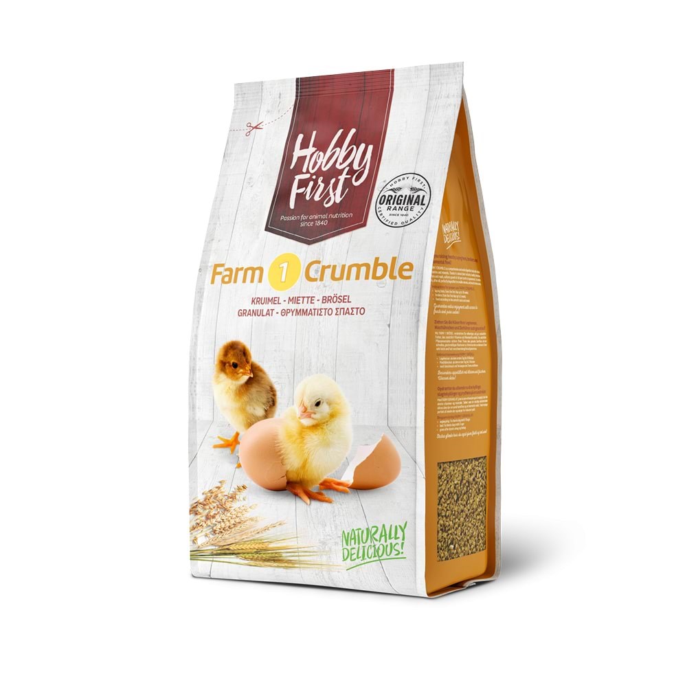Hobby First Farm 1 Crumble Starter Feed for Chicks 4kg Fuglefoder Snacks Vitaminer 30000004