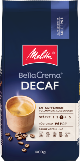 Melitta Bella Crema Decaffeinato 1kg Kaffemaskine Sort 6779790