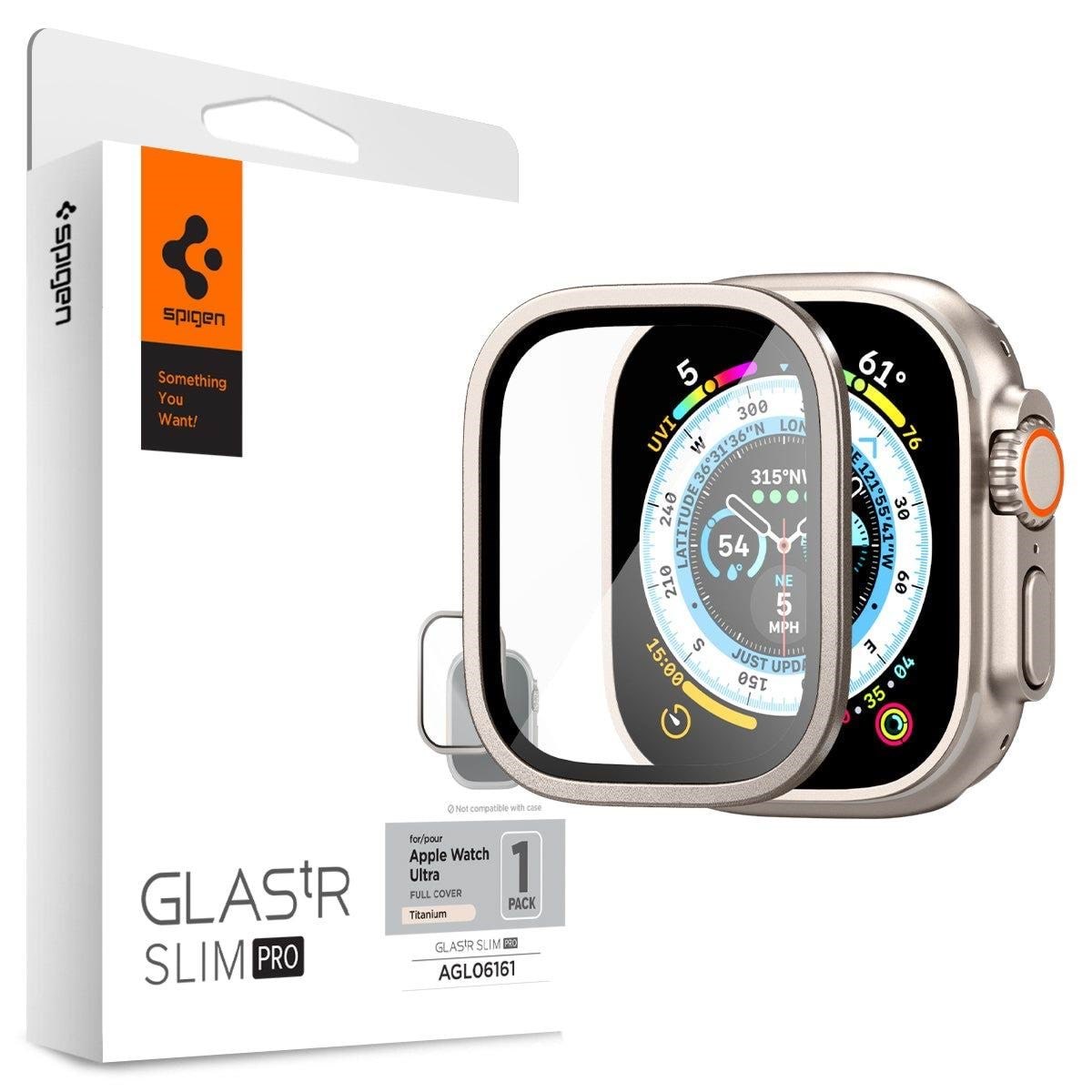 Spigen Glass tR Slim Pro 1 Pack - titanium - Apple Watch Ultra 2/Ultra 49mm Smartwatch Tilbehør AGL06161