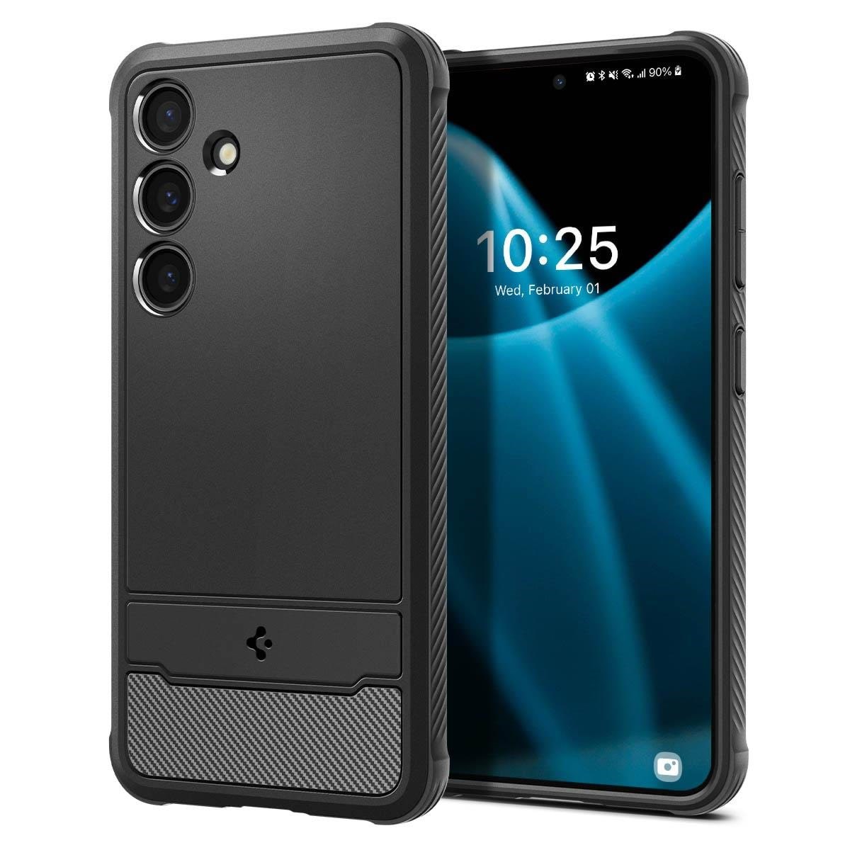 Spigen Rugged Armor - matte black - Samsung Galaxy S24 Mobilcover ACS07346