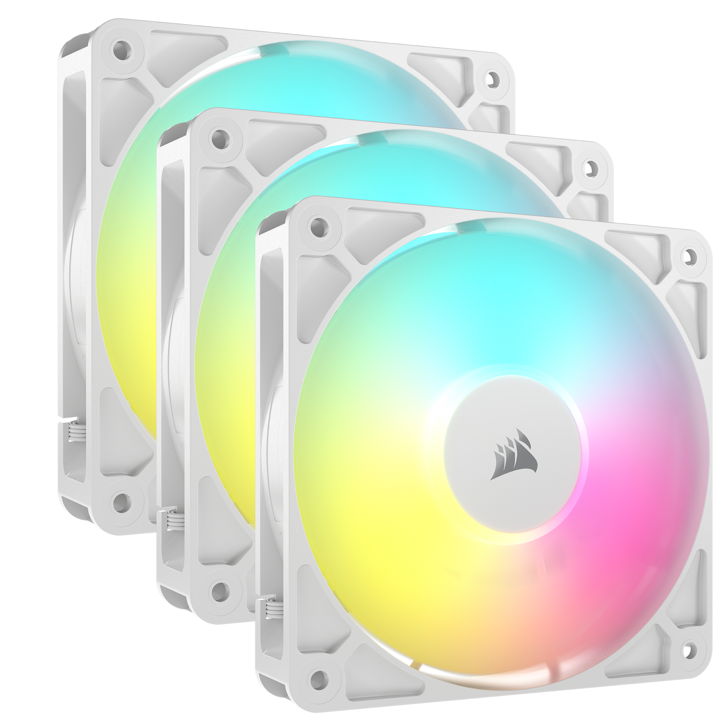 Corsair RS120 ARGB 3-pack - Kabinet køler - 120mm - Hvid med RGB LED lys - 36 dBA