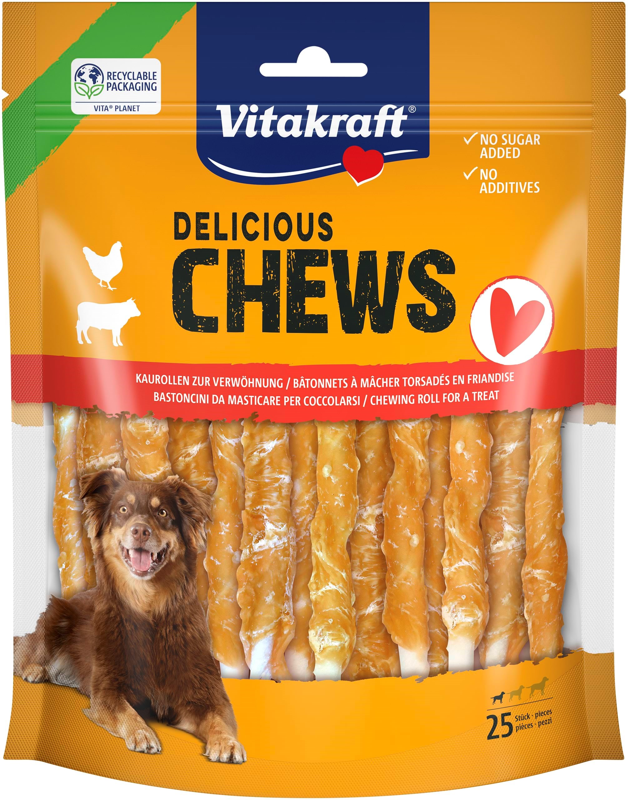 Vitakraft DELI CHEWS tyggestænger med kylling, S Hundeudstyr 58261