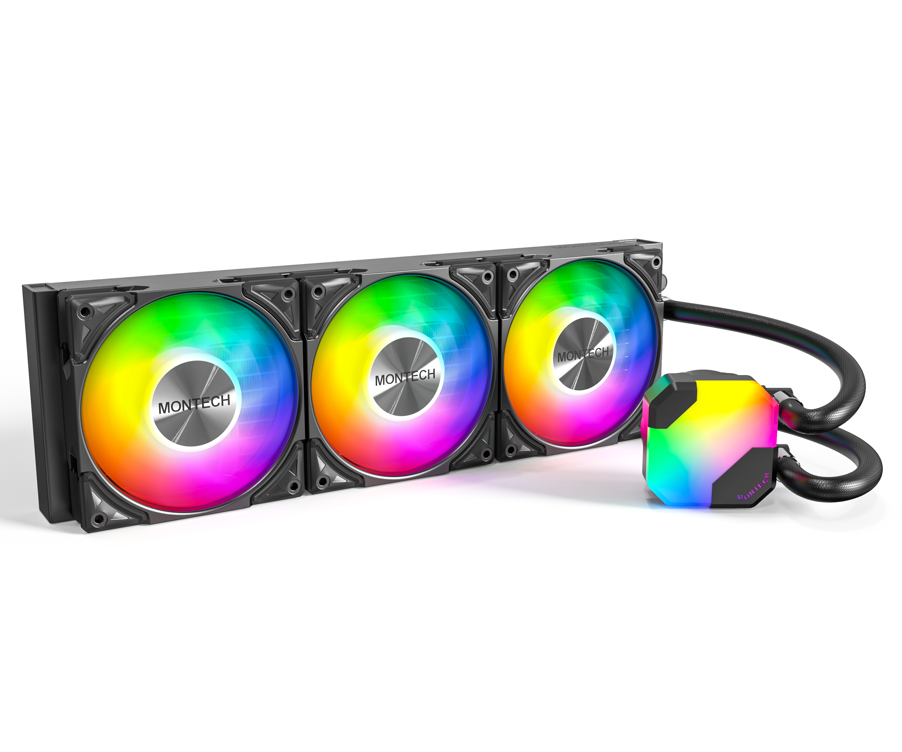 Montech Hyper Flow ARGB 360 - Black - CPU Vandkøling - Max 29 dBA Cpu Køler Sort med RGB lys Hyper Flow ARGB 360 (B)