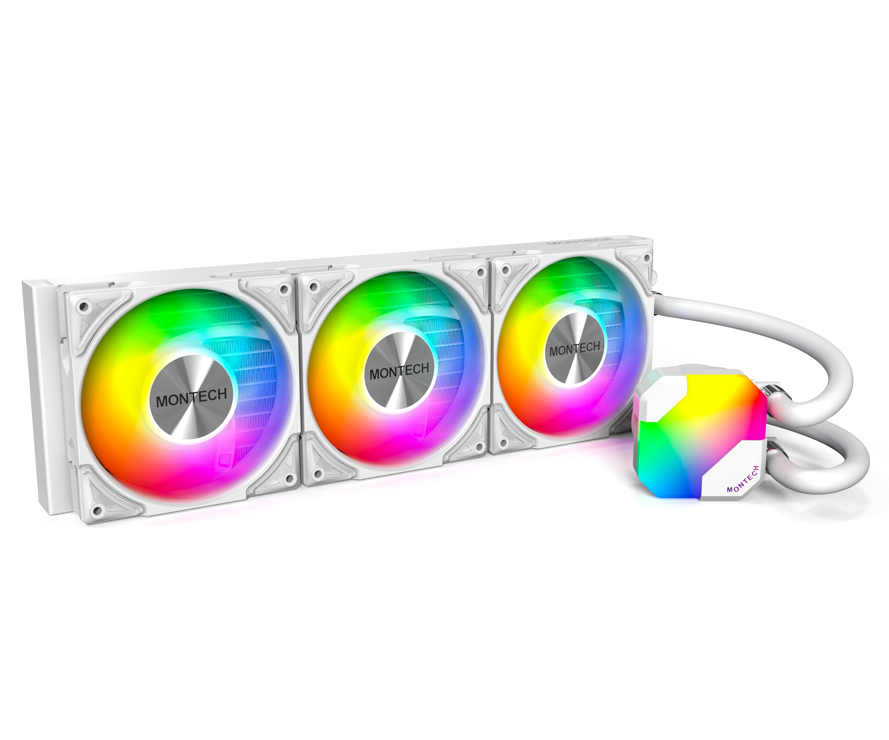 Montech Hyper Flow ARGB 360 - White - CPU Vandkøling - Max 29 dBA Cpu Køler Hvid med RGB Hyper Flow ARGB 360 (W)