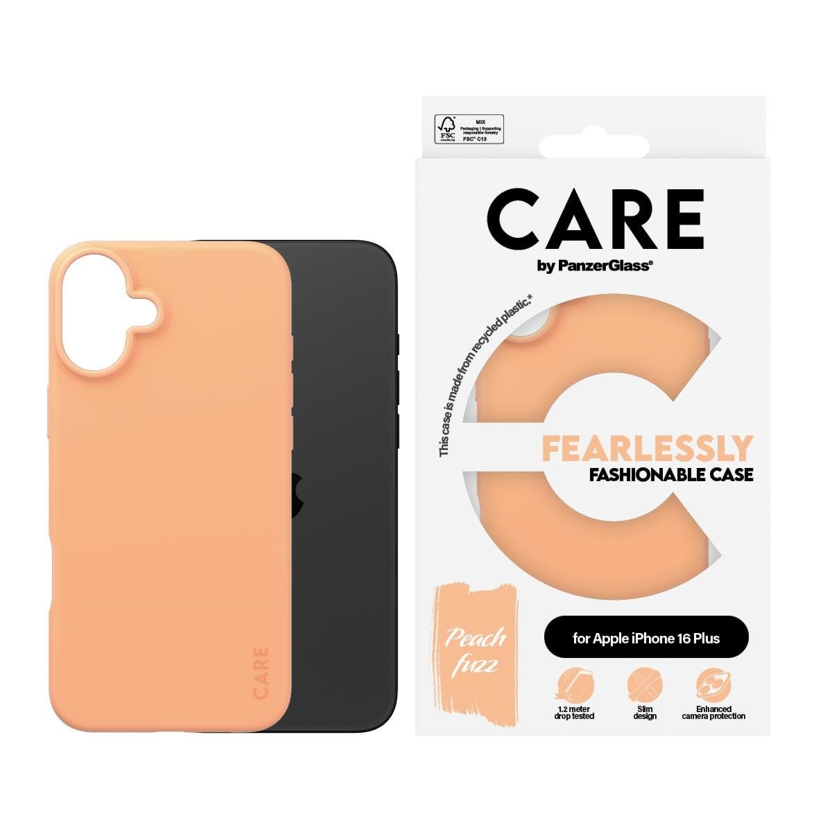 CARE by PanzerGlass Case Fashion Peachy iPhone 16 Plus Mobilcover PANZER1411