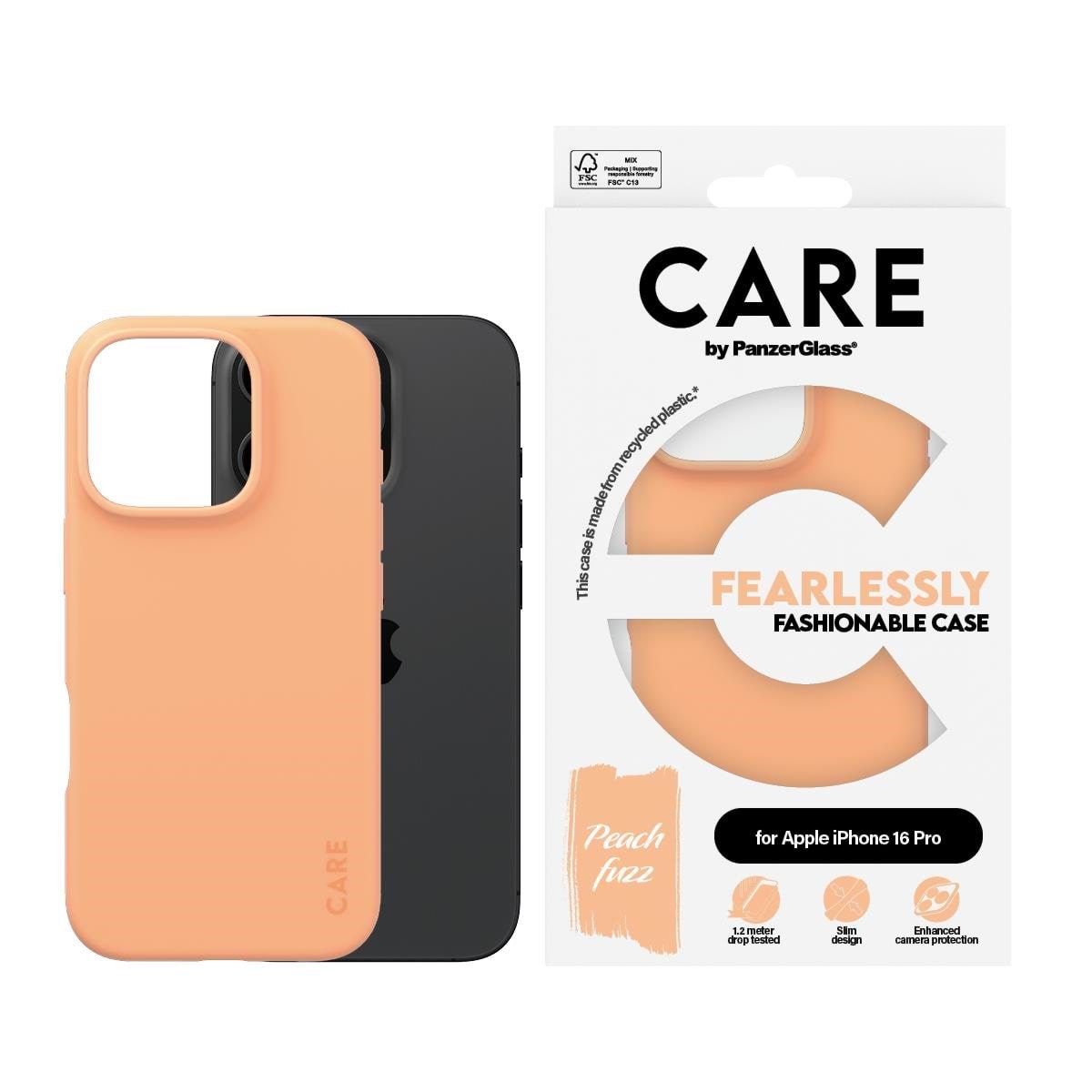 CARE by PanzerGlass Case Fashion Peachy iPhone 16 Pro Mobilcover PANZER1410