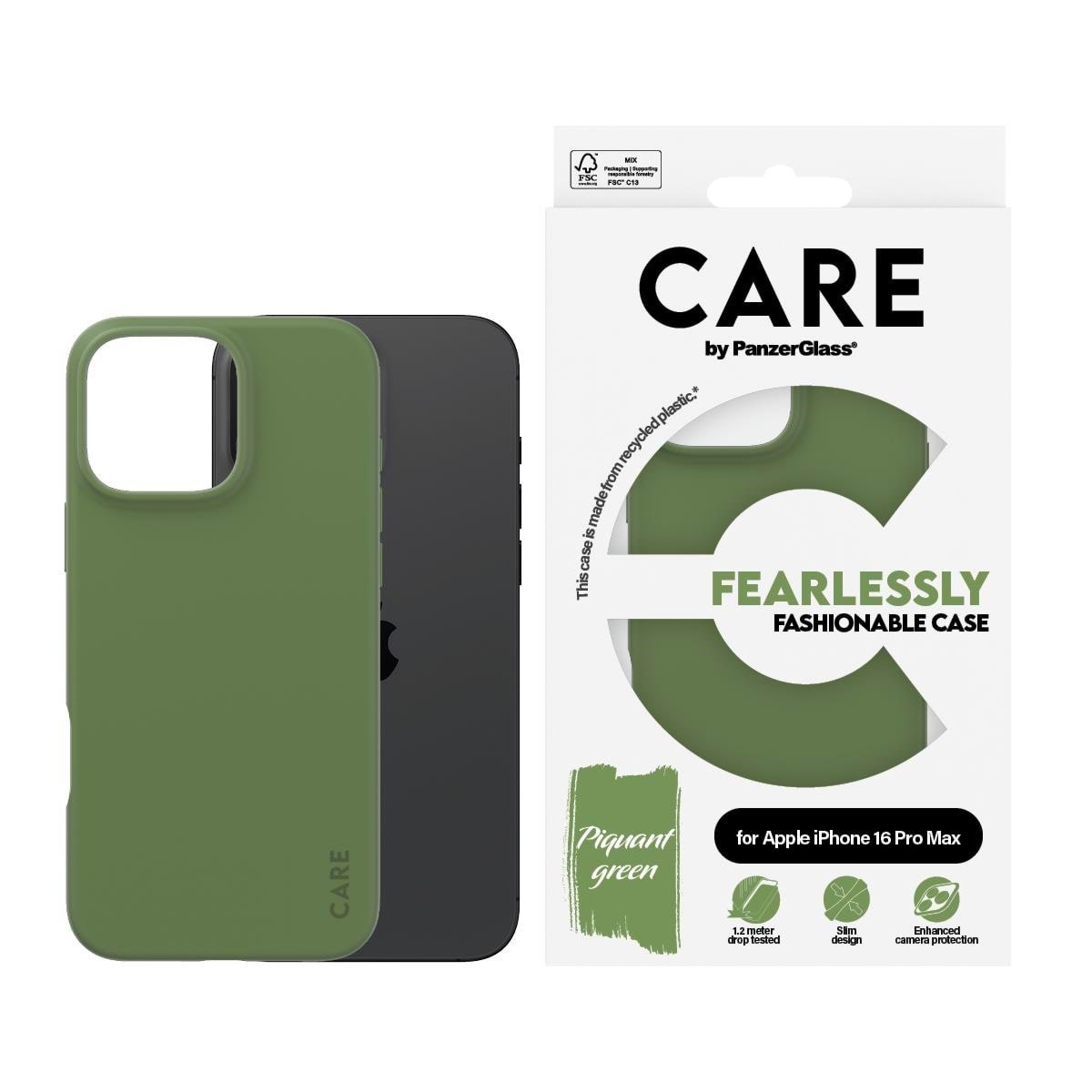 CARE by PanzerGlass Case Fashion Green iPhone 16 Pro Max Mobilcover PANZER1408