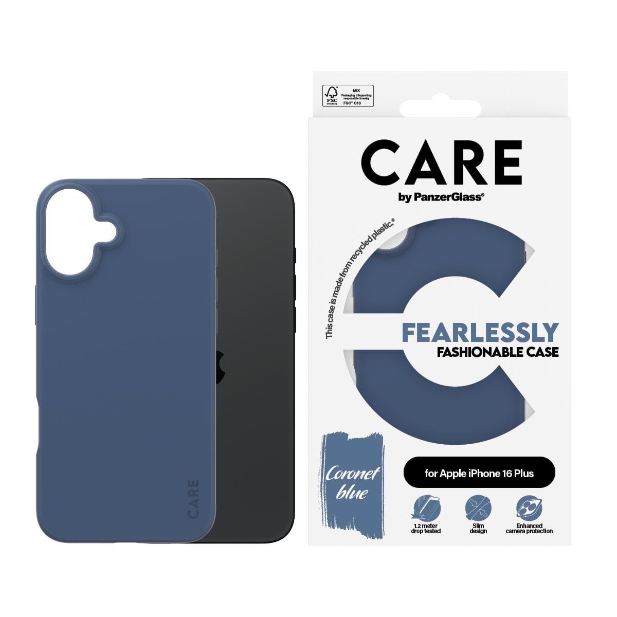 CARE by PanzerGlass Case Fashion Blue iPhone 16 Plus Mobilcover PANZER1403