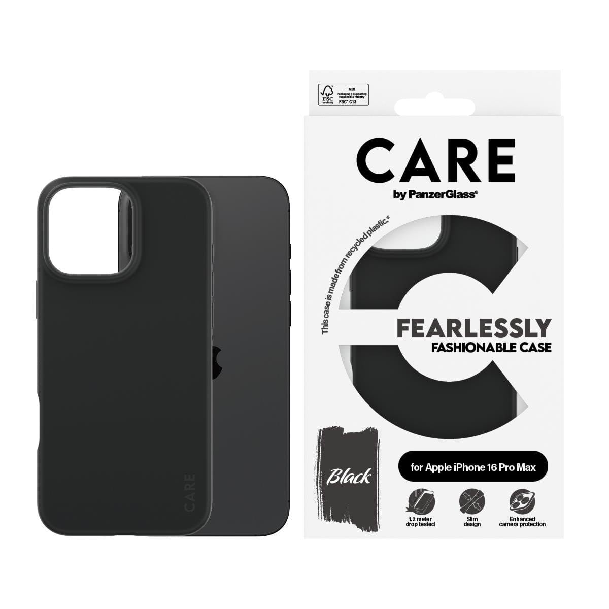 CARE by PanzerGlass Case Fashion Black iPhone 16 Pro Max Mobilcover PANZER1396