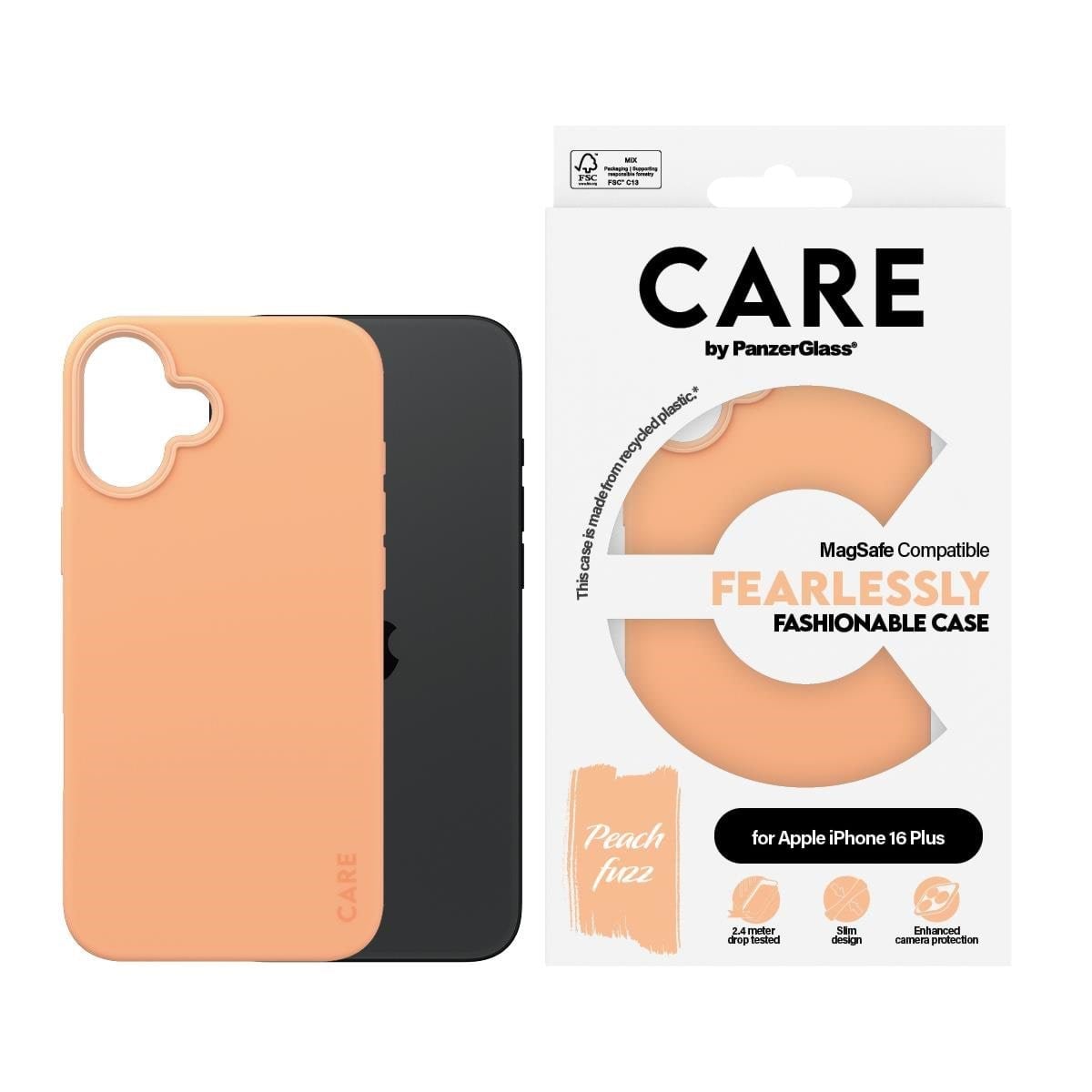 CARE by PanzerGlass Case Fashion Peachy MagSafe iPhone 16 Plus Mobilcover PANZER1391