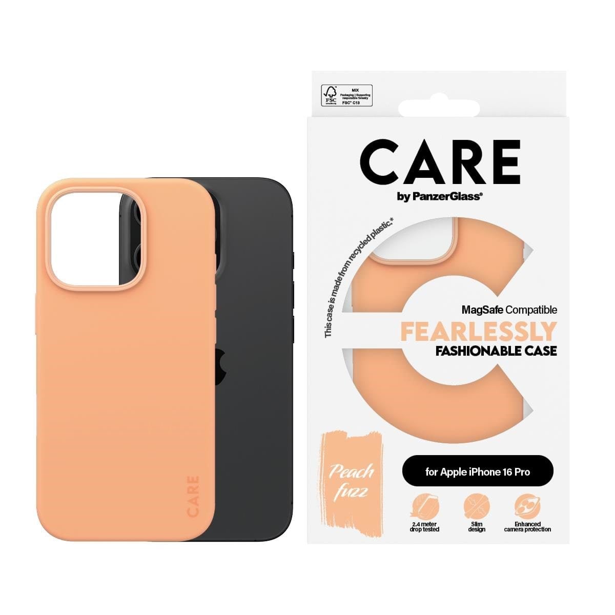 CARE by PanzerGlass Case Fashion Peachy MagSafe iPhone 16 Pro Mobilcover PANZER1390