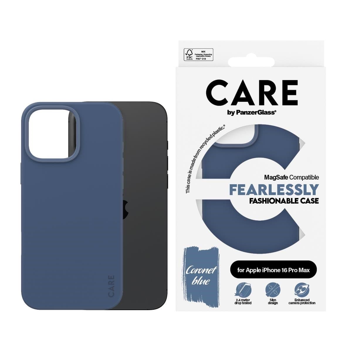 CARE by PanzerGlass Case Fashion Blue MagSafe iPhone 16 Pro Max Mobilcover PANZER1384