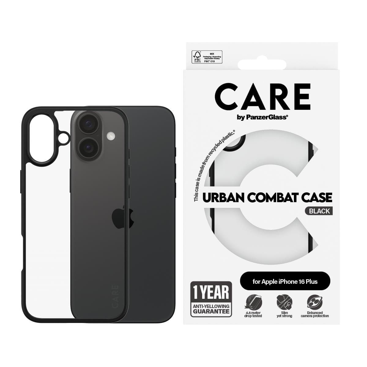 CARE by PanzerGlass Case Flagship Urban Combat iPhone 16 Plus Mobilcover PANZER1363