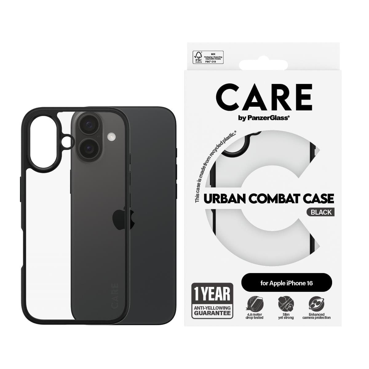 CARE by PanzerGlass Case Flagship Urban Combat iPhone 16 Mobilcover PANZER1361