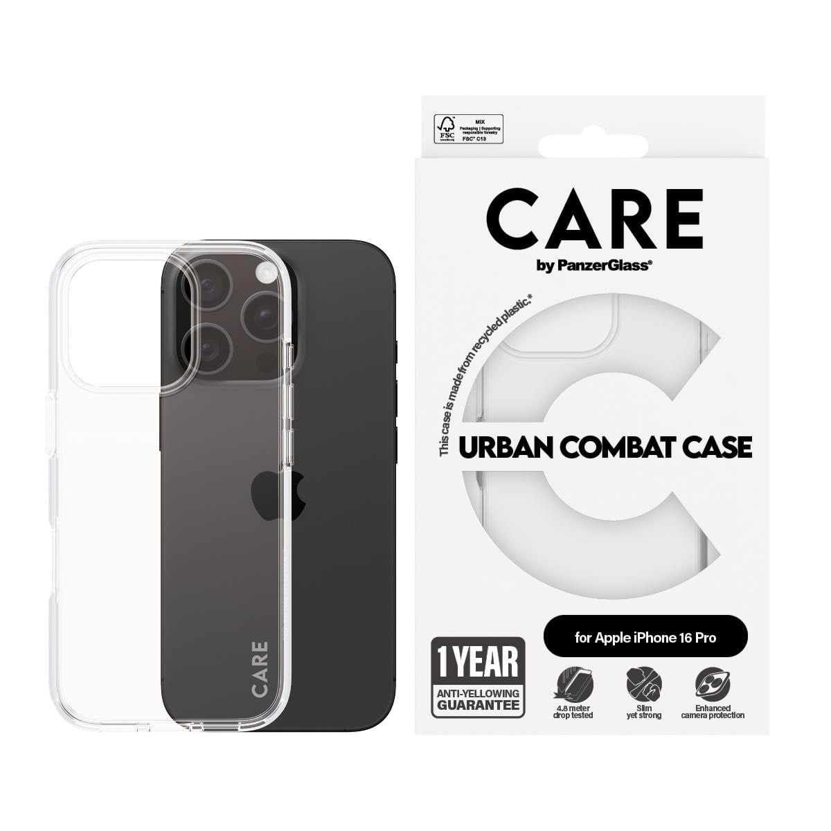 CARE by PanzerGlass Case Flagship Transparent iPhone 16 Pro Mobilcover PANZER1354