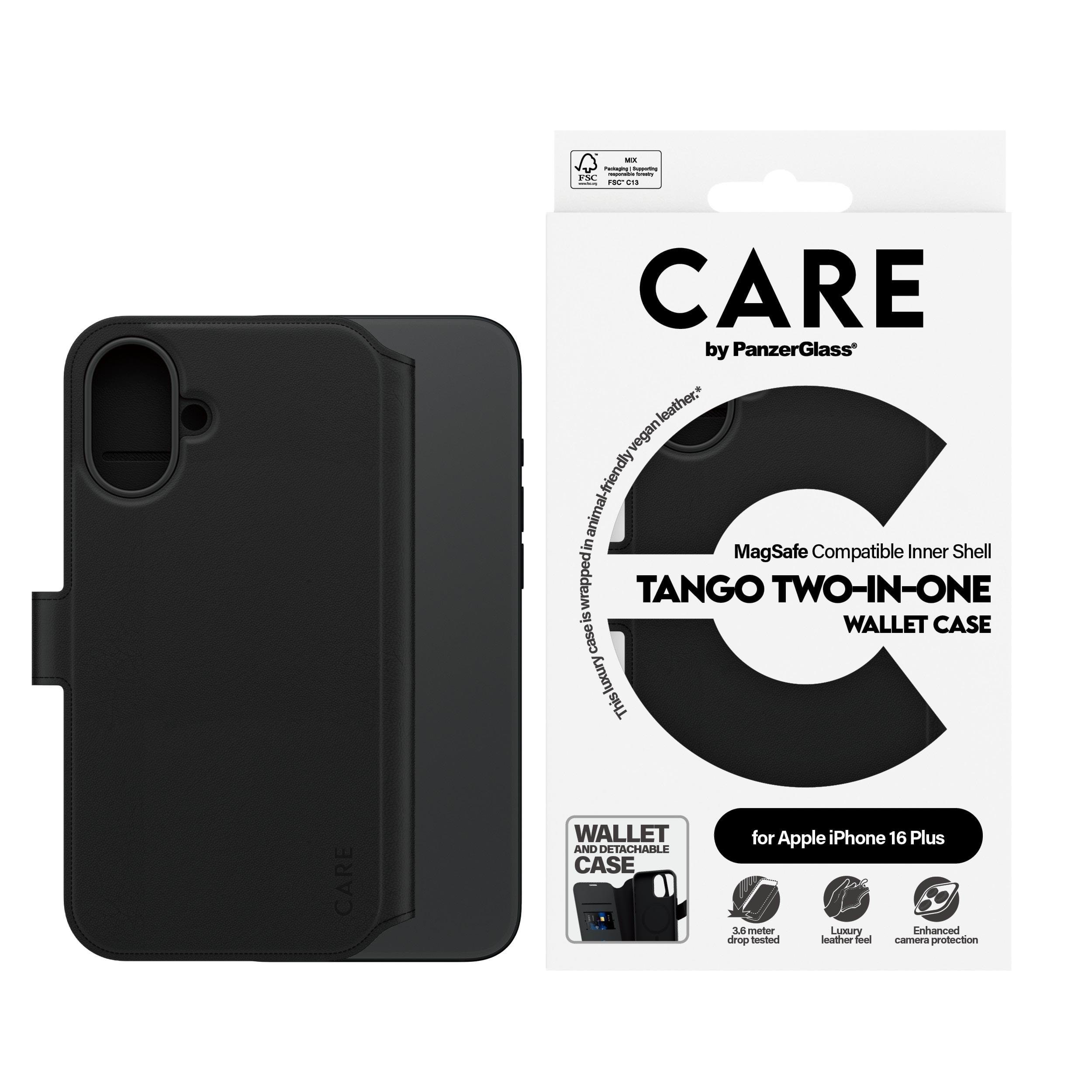 CARE by PanzerGlass Case Feature Tango Two-in-One Wallet Case iPhone 16 Plus