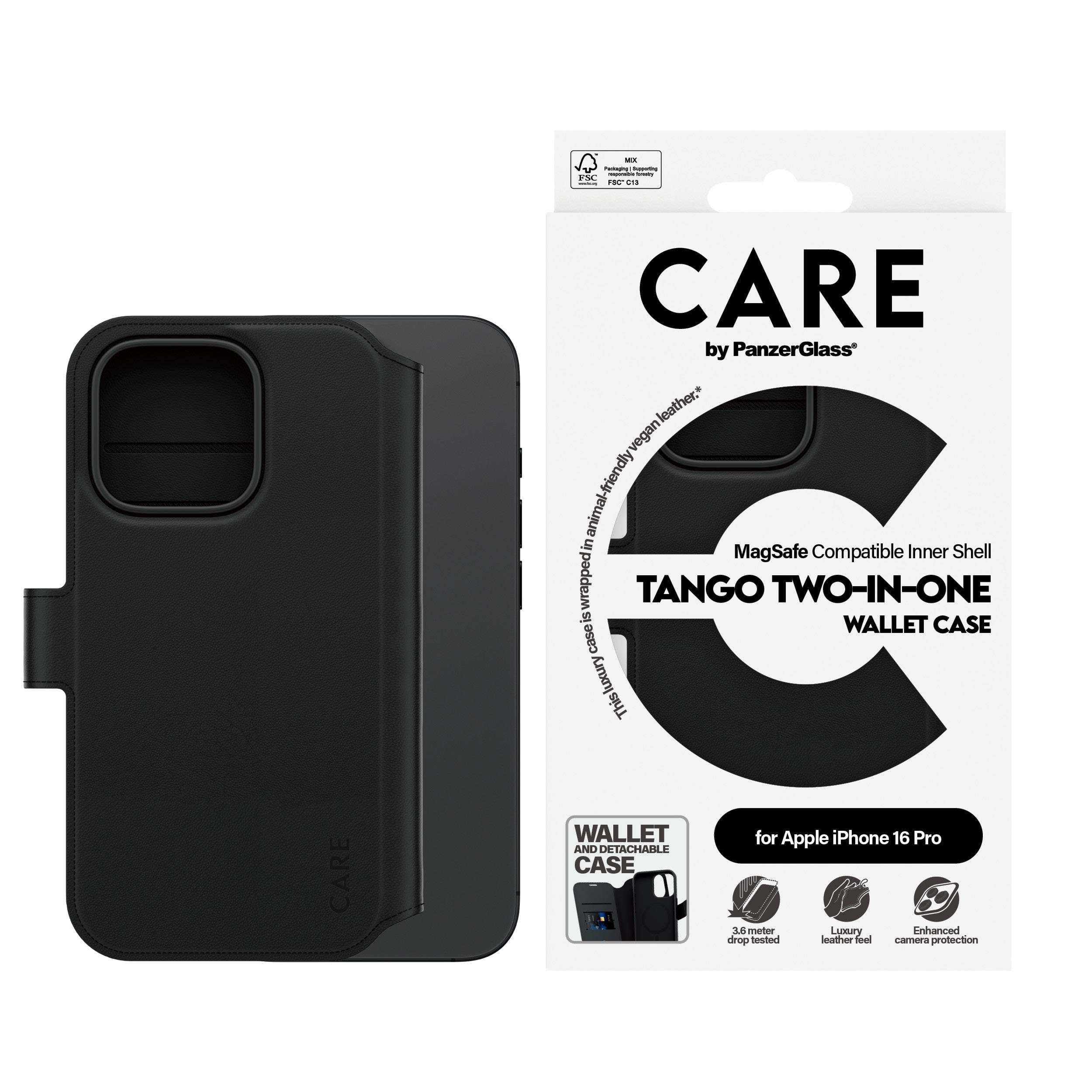 CARE by PanzerGlass Case Feature Tango Two-in-One Wallet Case iPhone 16 Pro
