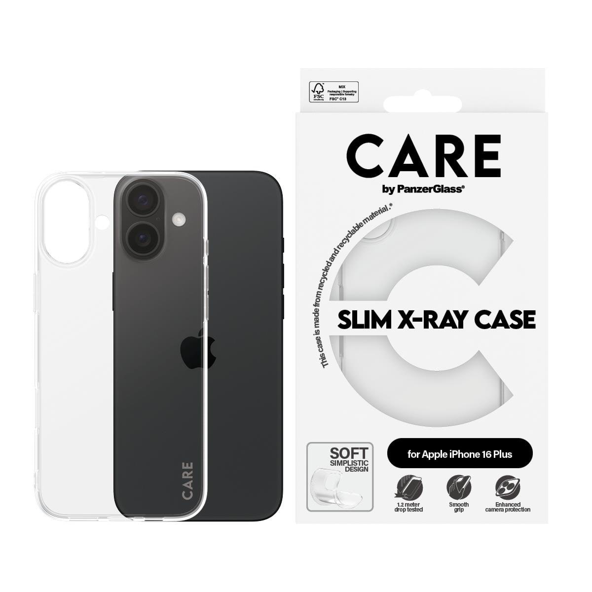CARE by PanzerGlass Case Fashion X-Ray Soft Basic iPhone 16 Plus Mobilcover PANZER1443