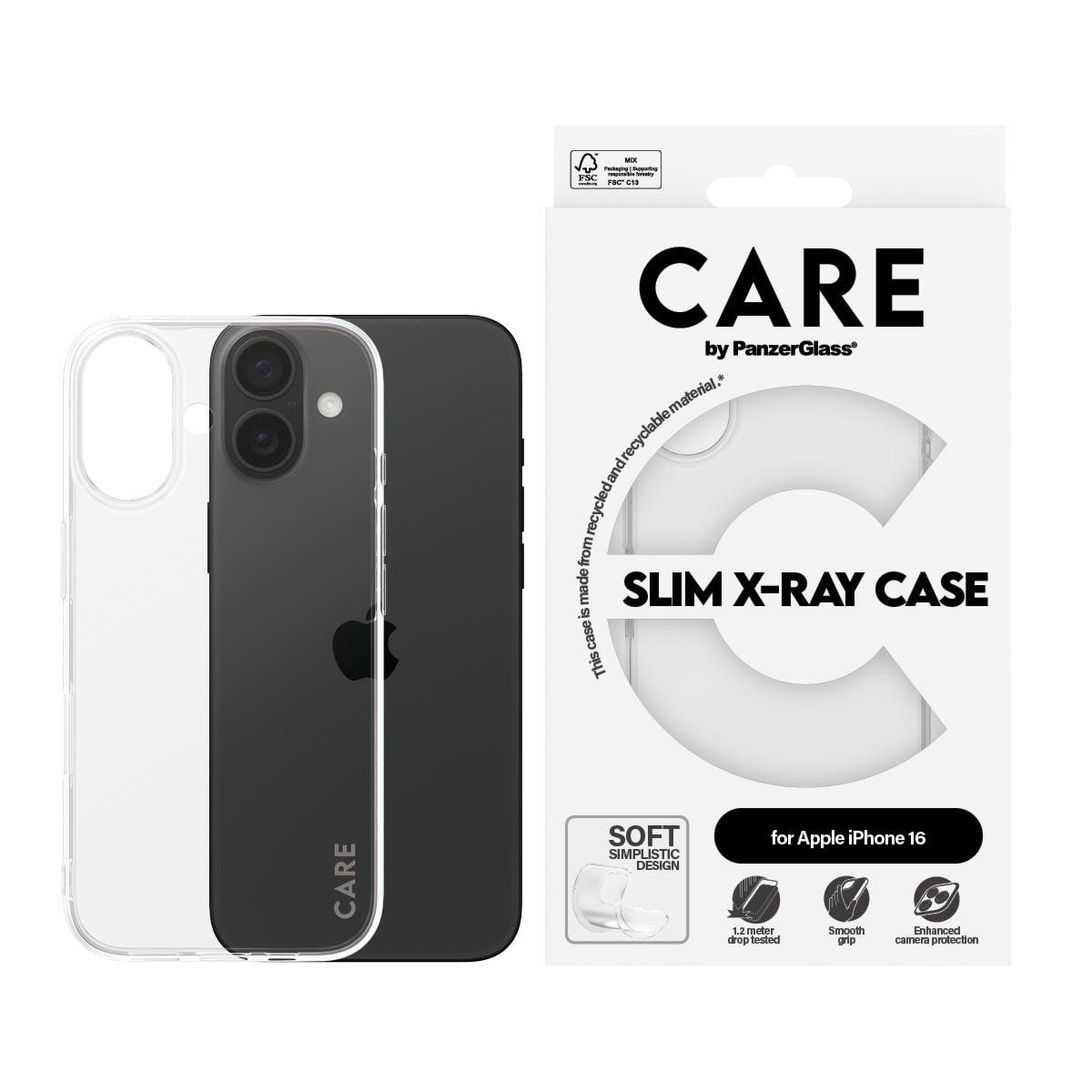 CARE by PanzerGlass Case Fashion X-Ray Soft Basic iPhone 16 Mobilcover PANZER1441