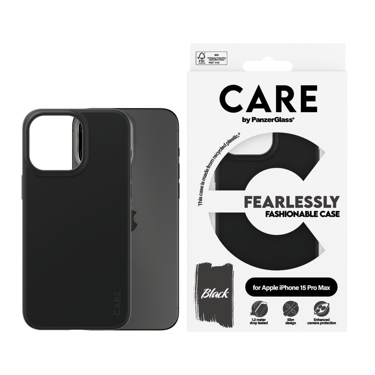 CARE by PanzerGlass Fashionable Case Black iPhone 15 Pro Max Mobilcover PANZER1432