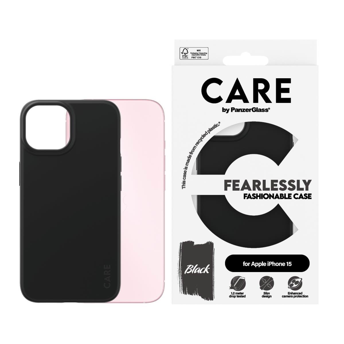 CARE by PanzerGlass Fashionable Case Black iPhone 15 Mobilcover PANZER1429