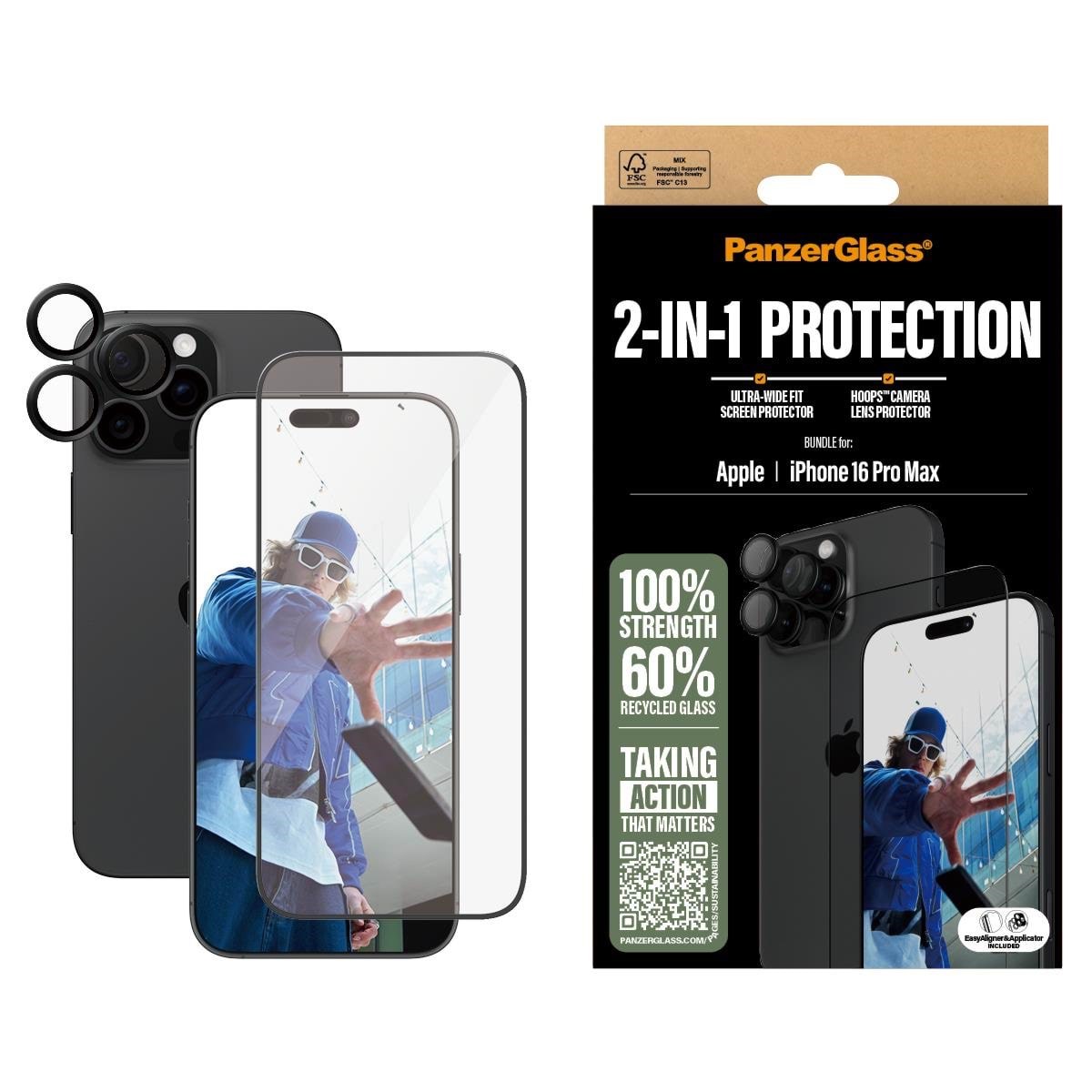PanzerGlass 2-in-1 Bundle iPhone 16 Pro Max Mobil Tilbehør PANZERB2864+1284