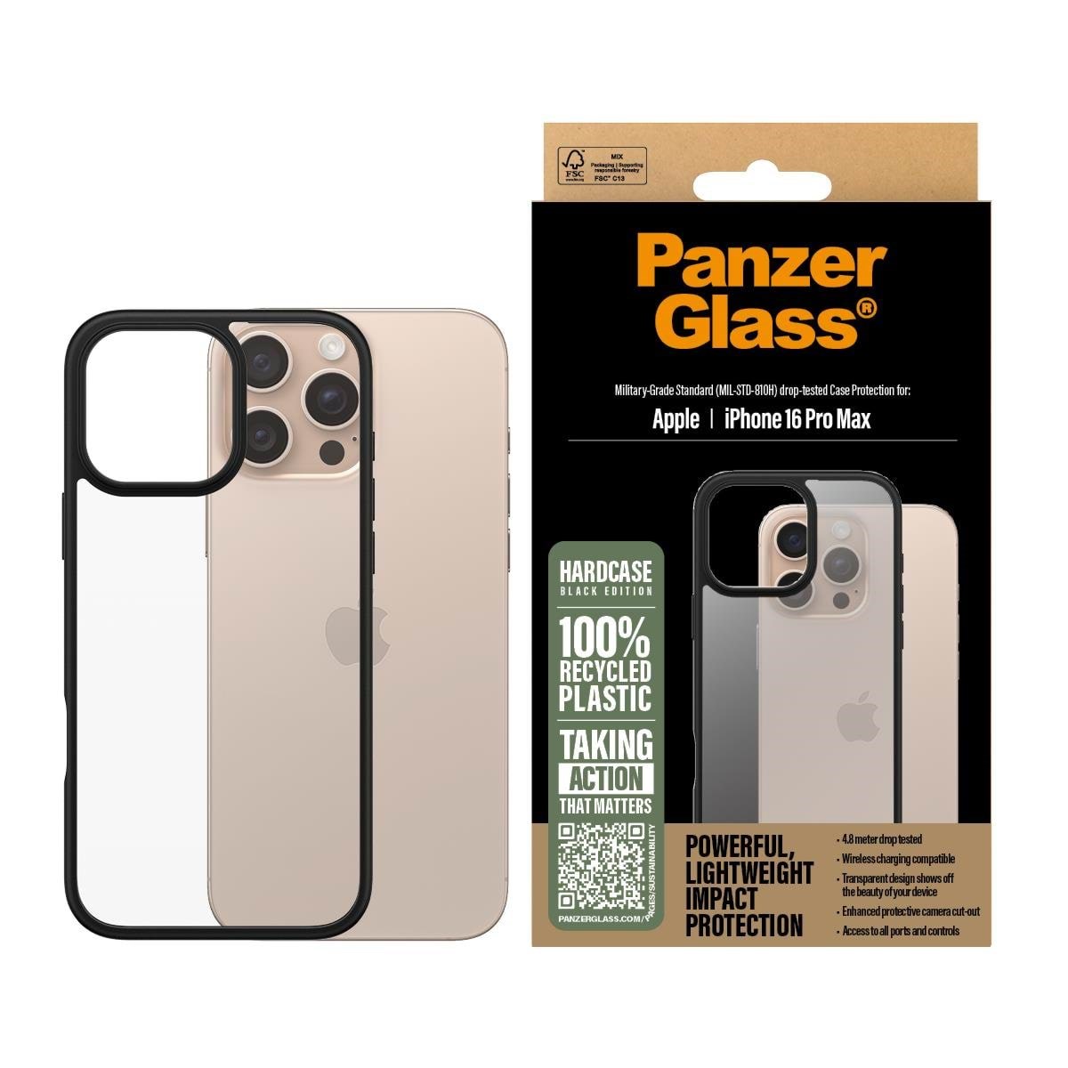 PanzerGlass HardCase Black iPhone 16 Pro Max Mobilcover PANZER1298