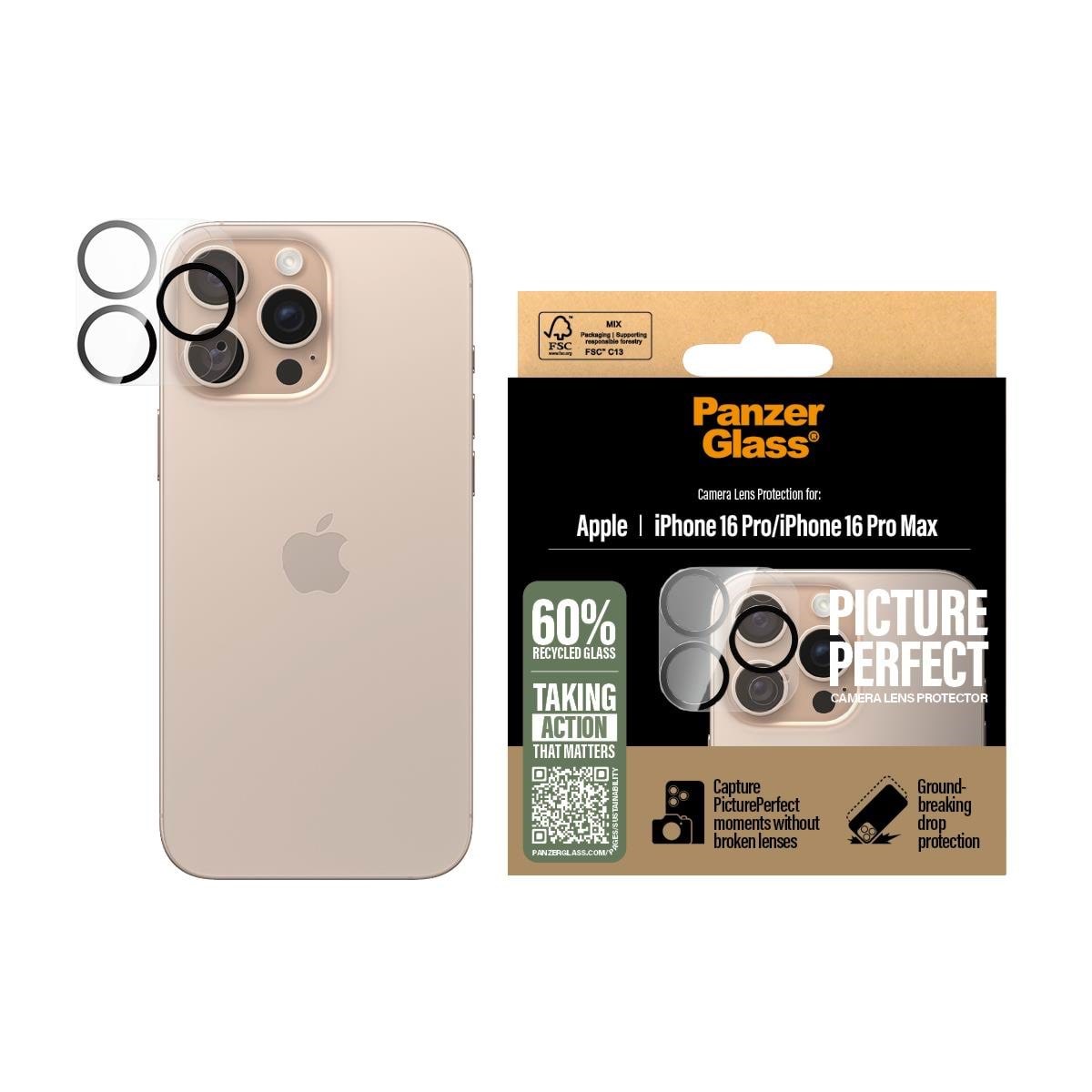 PanzerGlass PicturePerfect Lens Protector iPhone 16 Pro | 16 Pro Max Mobil Tilbehør PANZER1280