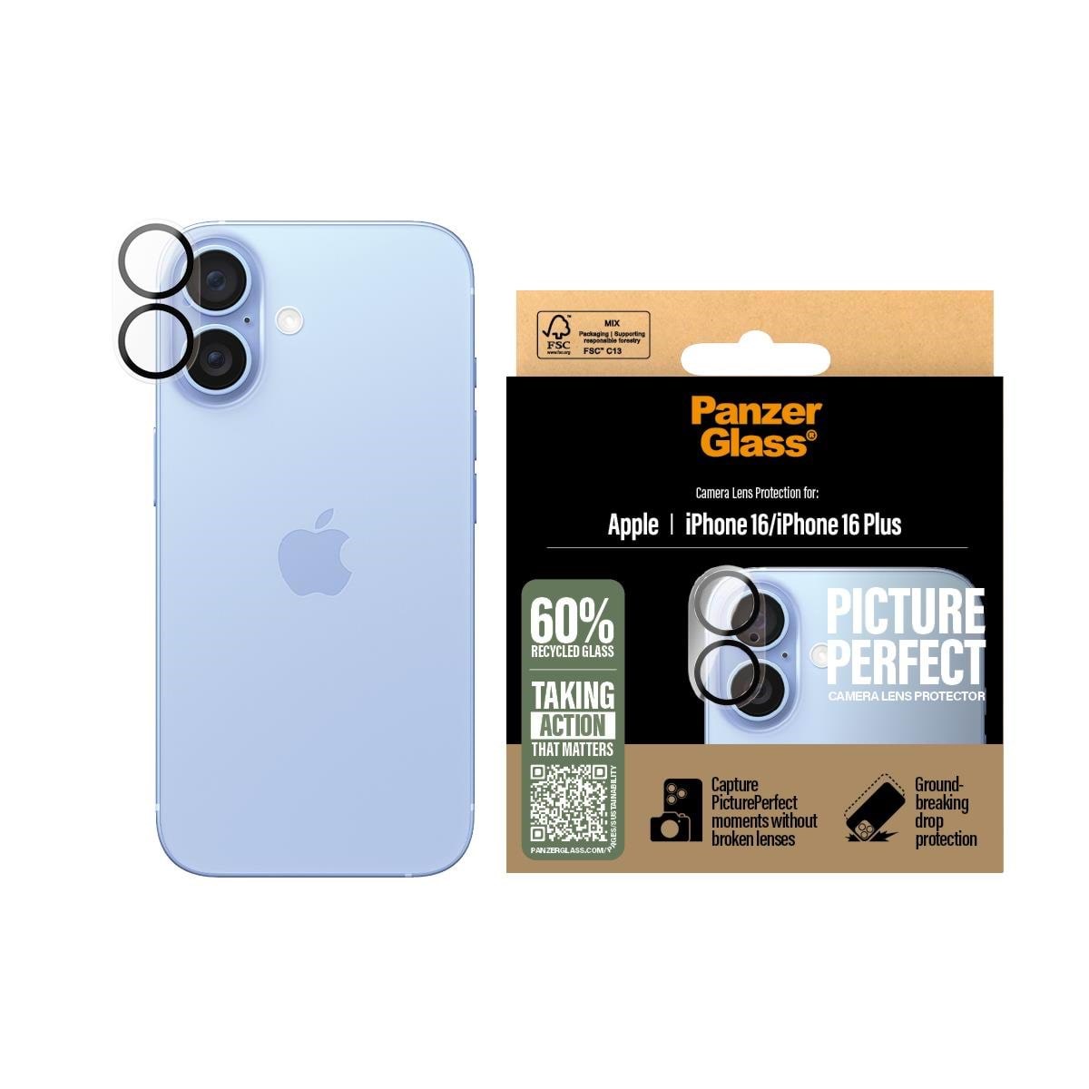 PanzerGlass PicturePerfect Lens Protector iPhone 16 | 16 Plus Mobil Tilbehør PANZER1279