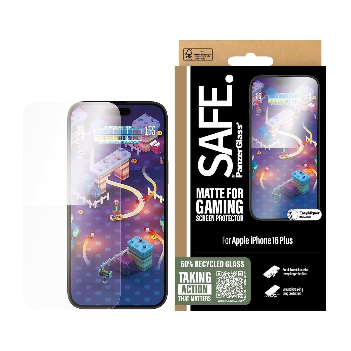 SAFE by PanzerGlass Gaming Screen Protector iPhone 16 Plus | Ultra-Wide Fit Beskyttelsesglas SAFE95888