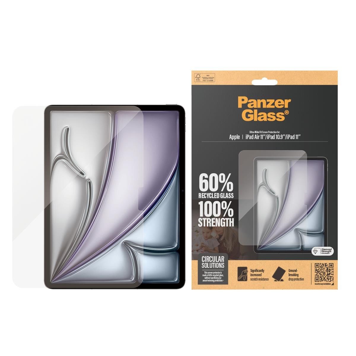 PanzerGlass Screen Protector iPad Air 11'' (2024-2026) | iPad 11'' (2025-2026) | iPad 10.9'' (2022) | Ultra-Wide Fit Tablet Tilbehør PANZER2833