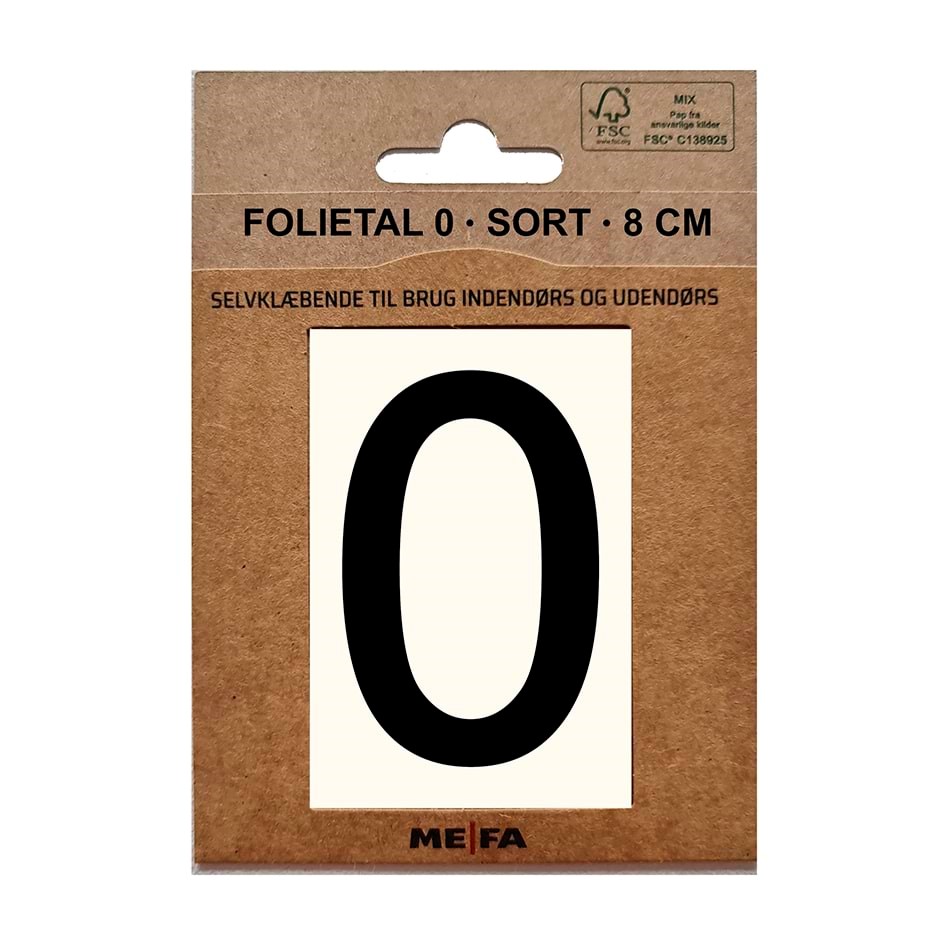 MEFA Folietal 0, Sort Postkasser A13110