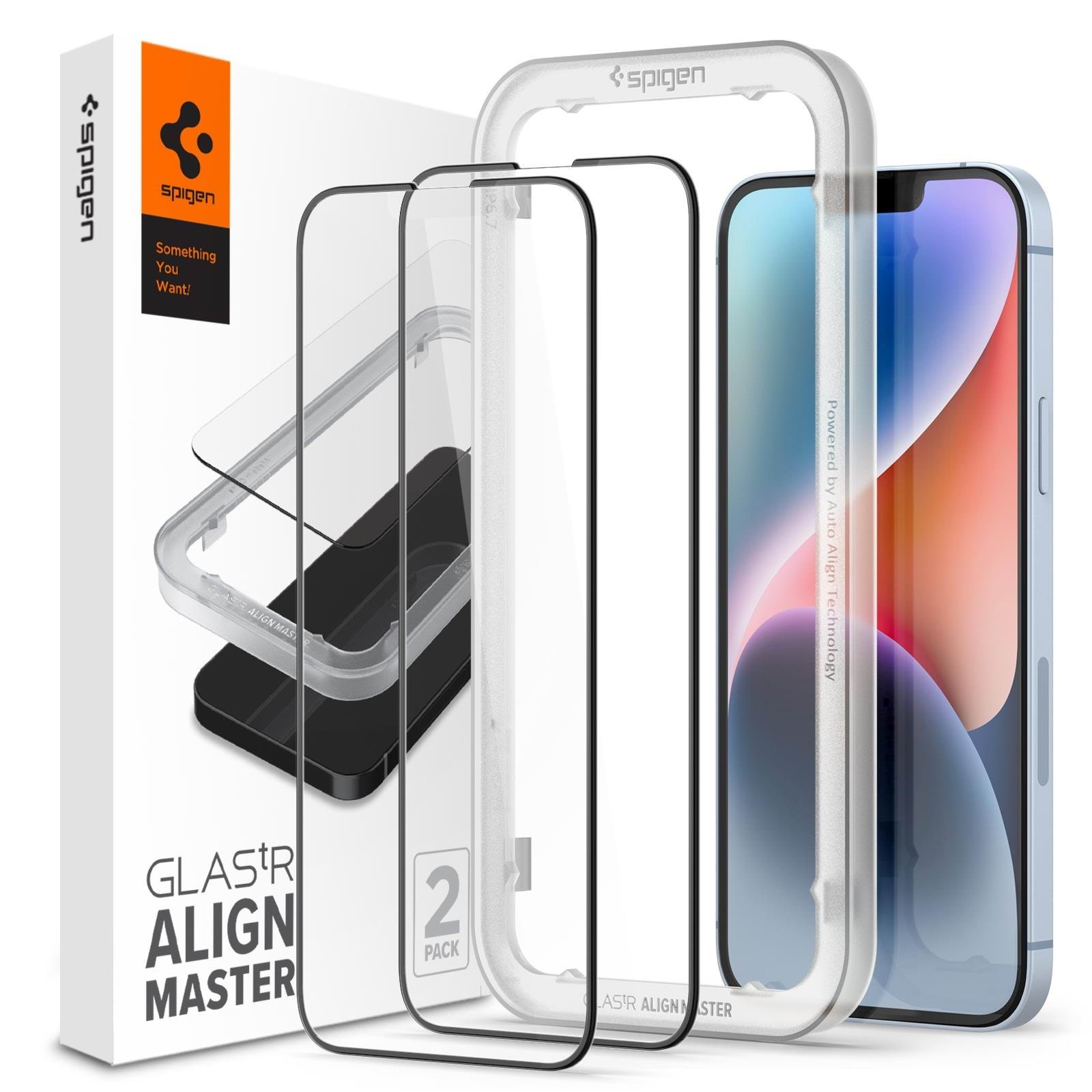 Spigen Glass tR AlignMaster HD 1 Pack - FC black - iPhone 14/13 Pro/13 Beskyttelsesglas AGL03725