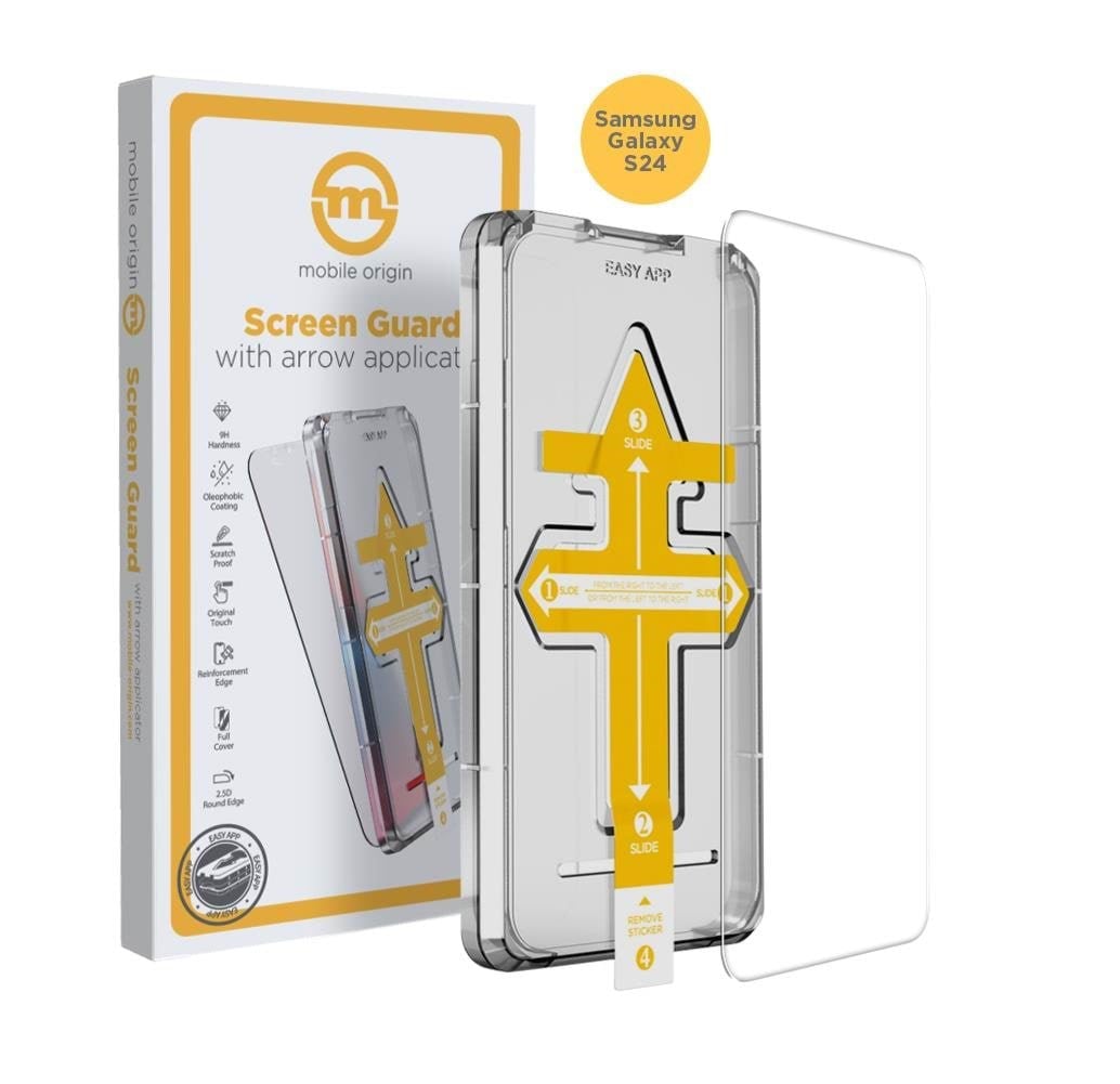 Mobile Origin Screen Guard with arrow applicator - Samsung Galaxy S24 Beskyttelsesglas SGZ-GS24