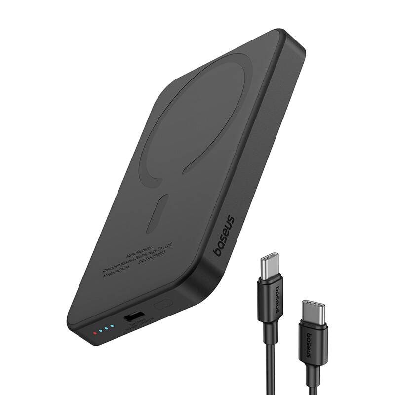 Baseus Magnetic Mini Powerbank 5000mAh USB-C 20W (black) - 5000 mAh Powerbank Sort P10022107113-00