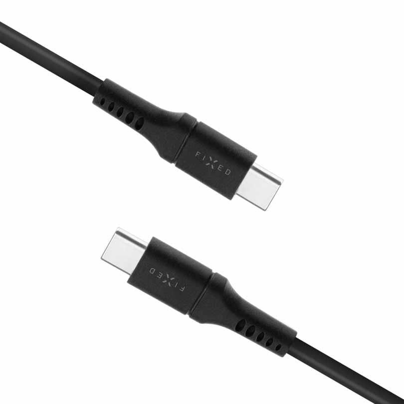FIXED LIQUID Silicone - 60W - USB-C USB-C - 2m - Sort Usb Kabel FIXDLS-CC2-BK