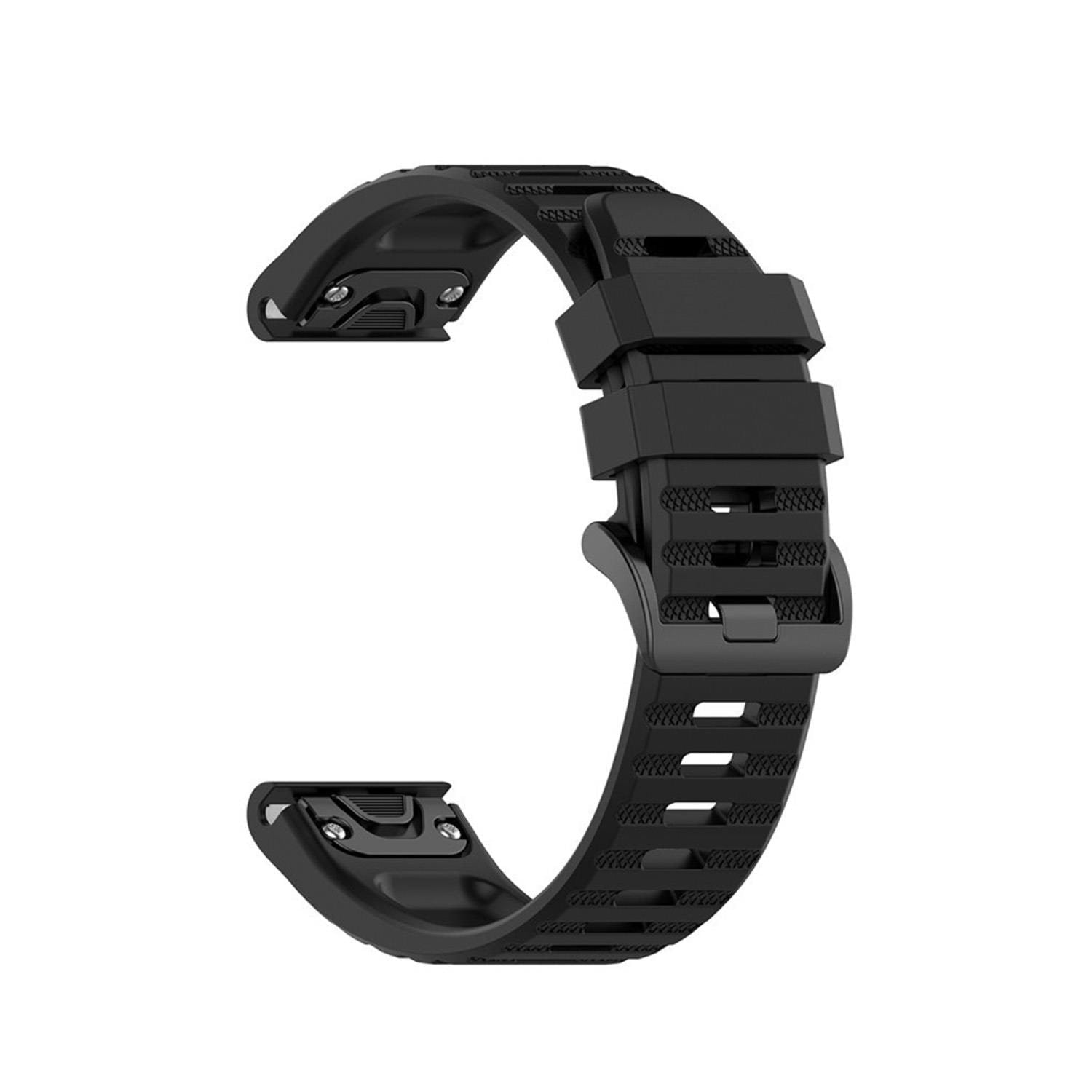 FIXED Silikone rem til Garmin QuickFit 22 mm Sort Smartwatch Tilbehør FIXSST-QF22MM-BK