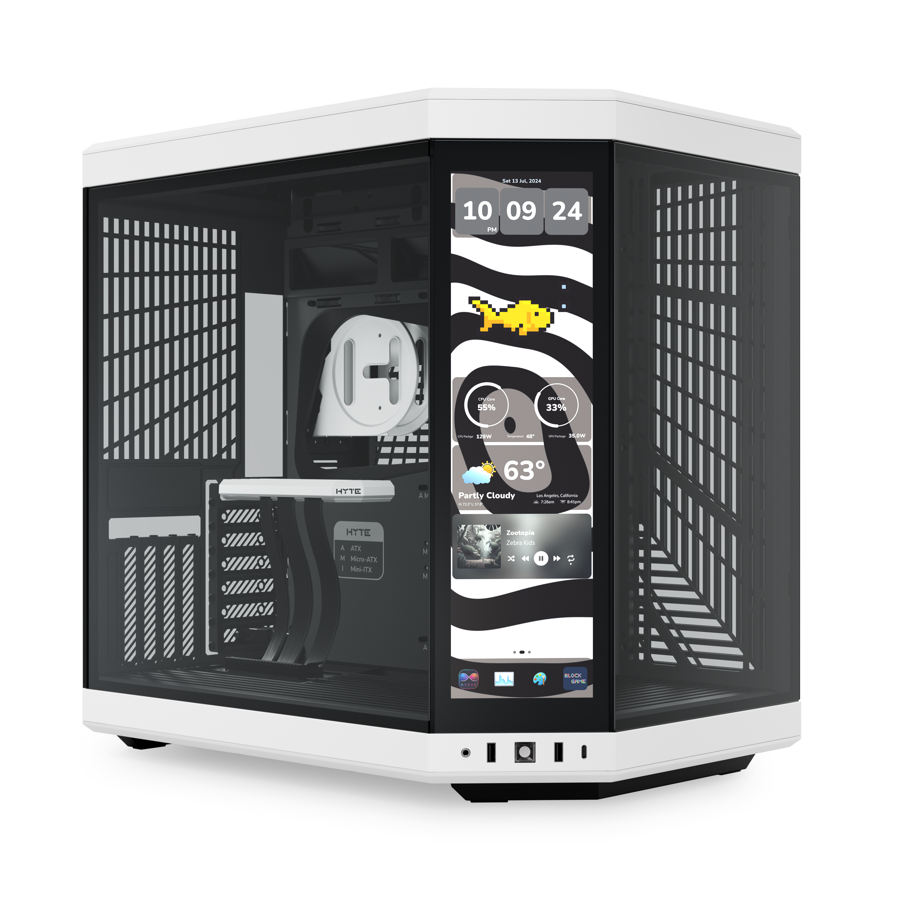 HYTE Y70 Touch Infinite - Panda - Kabinet - Miditower - Hvid Kabinet CS-HYTE-Y70TTI-WB